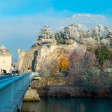 Blick auf die Bastille Festung in Grenoble