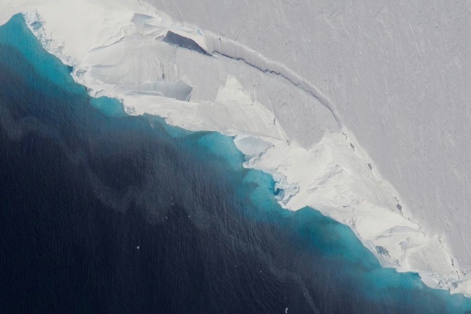 Thwaites-Gletscher aus der Luft gesehen