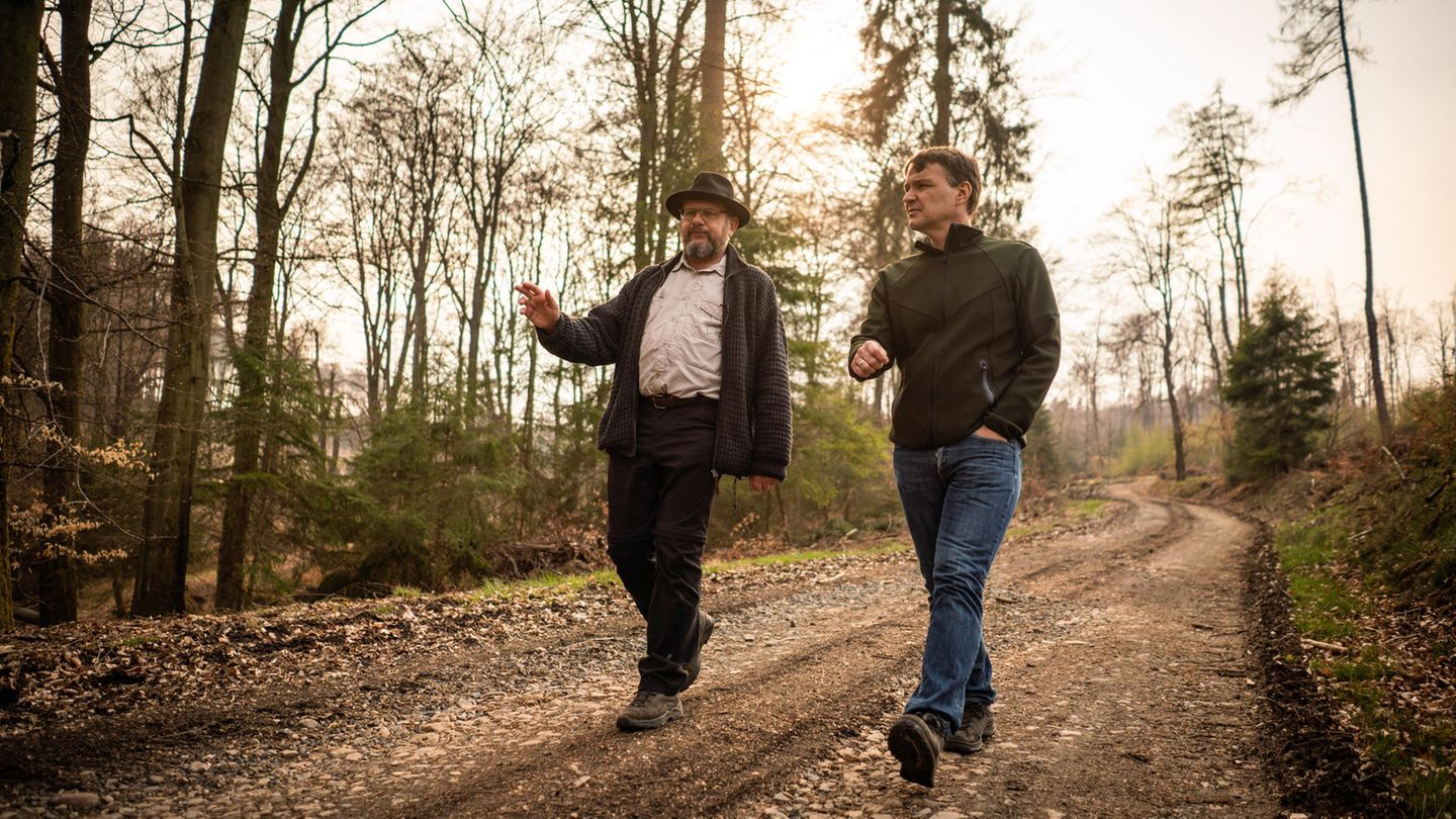 Pierre Ibisch, Professor für Naturschutz, und Jens Schröder, Chefredakteur von GEO, im Gespräch