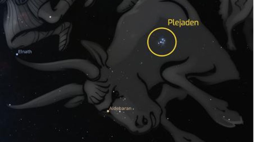 Verortung der Plejaden am Himmel