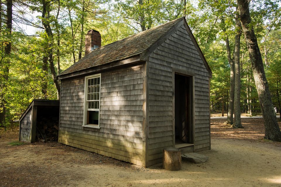 Hütte von Henry David Thoreau am Walden-See