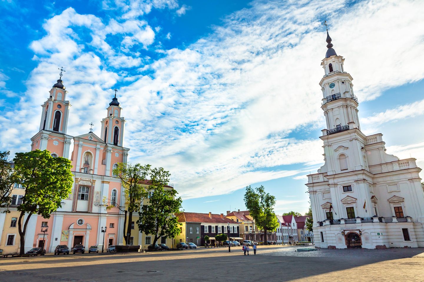 Rathausplatz im Zentrum Rathausplatz von Kaunas, Litauen