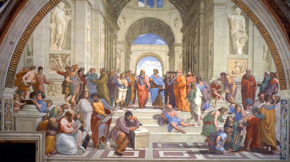 "Die Schule von Athen", Fresko des Malers Raffael "Die Schule von Athen", Fresko des Malers Raffael