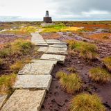 Trig Point auf dem Cheviot Berg im Northumberland Nationalpark