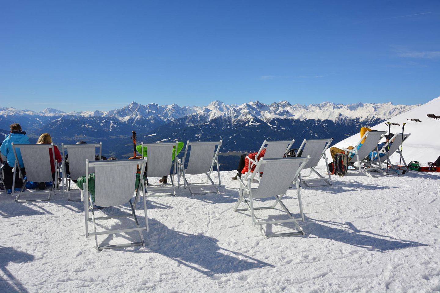 Sonnen auf einem Berg über Innsbruck