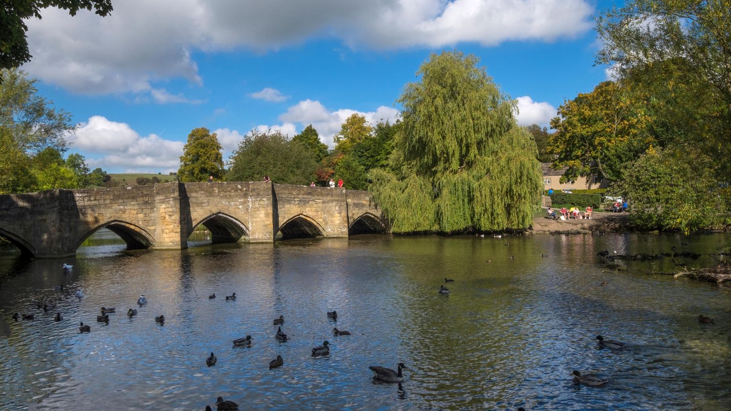 Bakewell, Derbyshire Brücke über den Wye in Bakewell