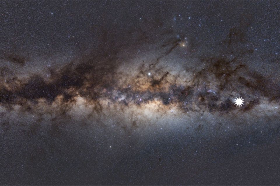 Position der neuentdeckten Radioquelle in der Milchstraße