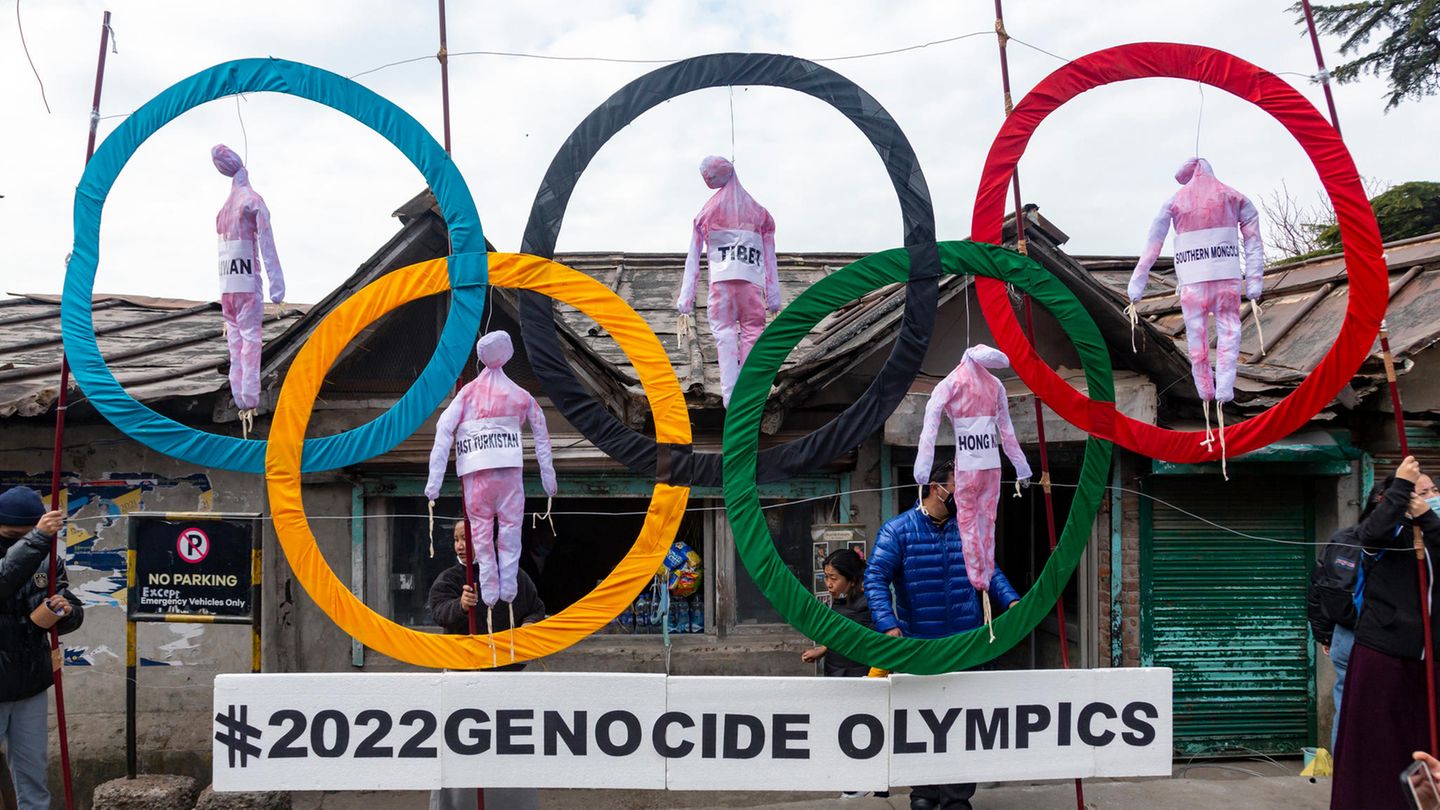Protestierende in Indien fordern einen kompletten Boykott der Olympischen Winterspiele von Peking