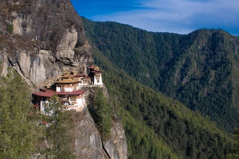 Tigernest ein Kloster auf einem berg in Bhutan