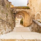 Treppe im historischen Ortskern von Feltre, Provinz Belluno