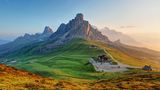 Blick auf den Passo Giau, Belluneser Dolomiten