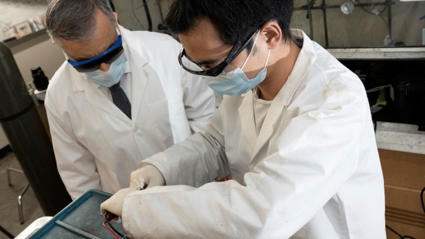 Wissenschaftler bei einem Versuch im Labor