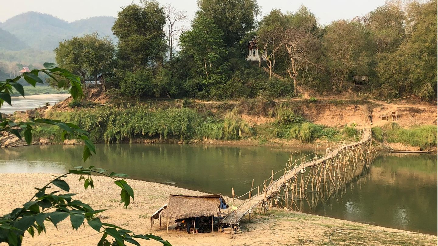 Hütte am Mekong in Luang Prabang