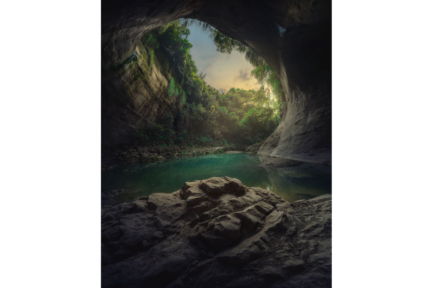 Image Name: Bat Cave Sink  Photographer Name: Chihao Wang  Year: 2022  Image Description: <p>Many bats inhabited this cave in ancient times. They’ve vanished due to today’s environmental changes.</p>  Copyright: © Chihao Wang, Taiwan, Winner, National Awards, Landscape, 2022 Sony World Photography Awards