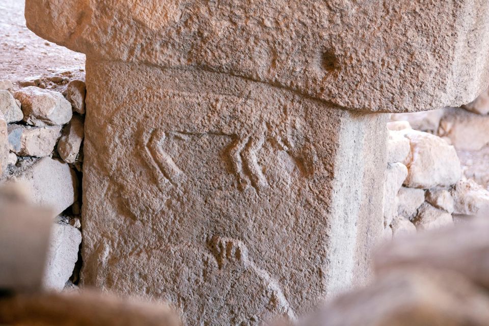 Mit Tierzeichen verzierte Säule von Göbekli Tepe