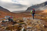 Wanderer auf dem Kungsleden Wandertrail im Abisko Nationalpark