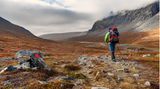Wanderer auf dem Kungsleden Wandertrail im Abisko Nationalpark