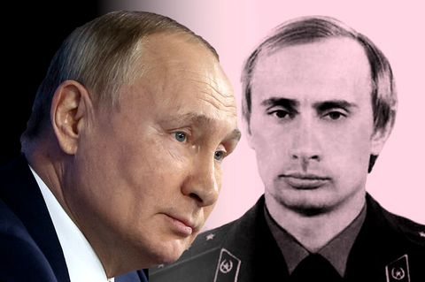 In den 1980er-Jahren ist Wladimir Putin (rechts um 1980) als KBG-Agent im Einsatz, unter anderem in Dresden 