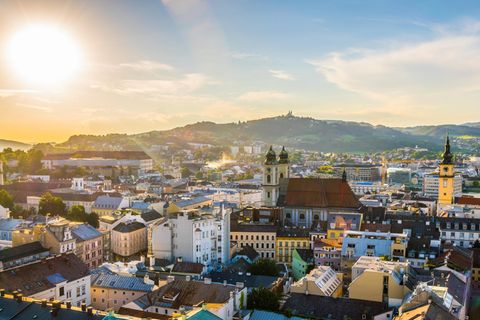 Blick auf die Stadt von Linz
