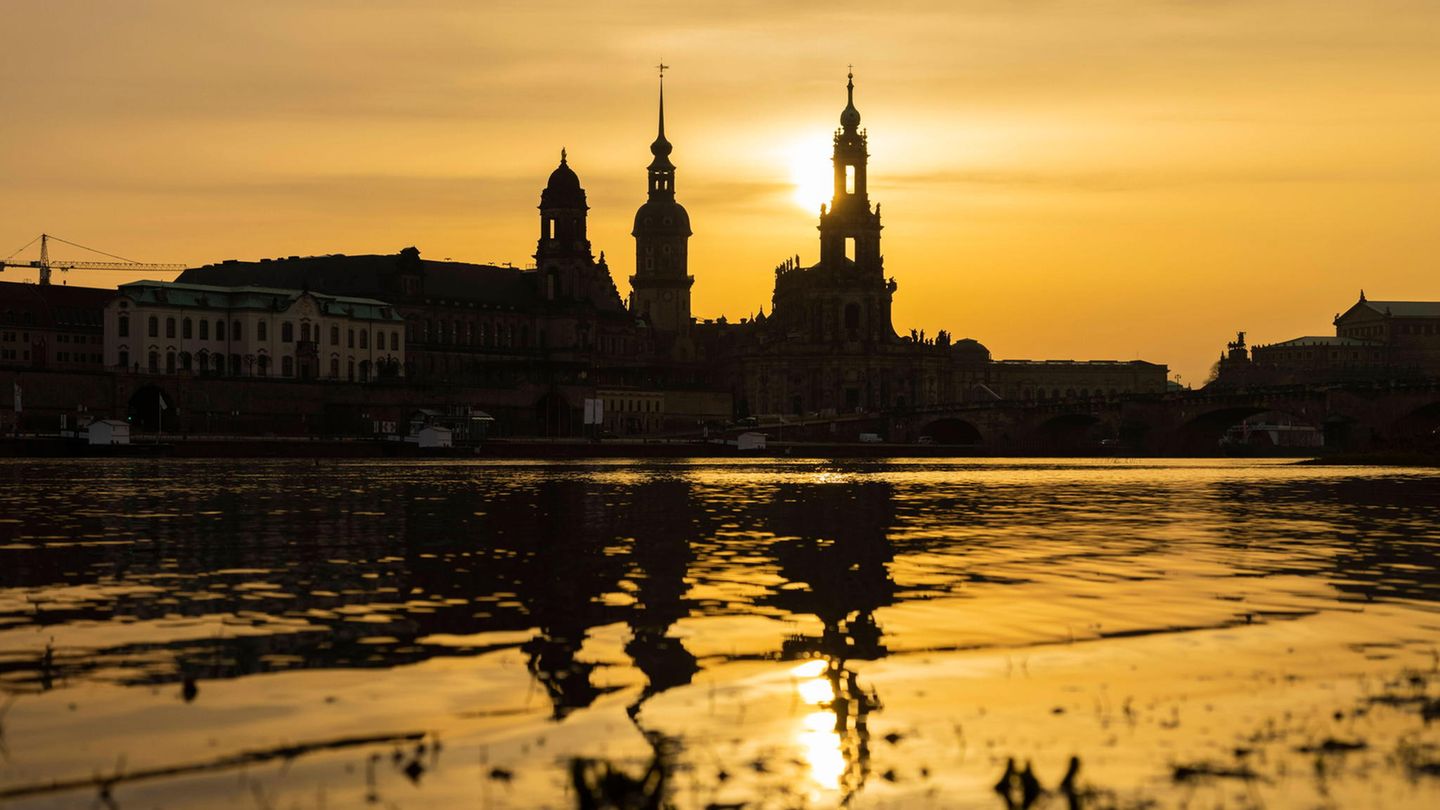 Sonnenuntergan in Dresden
