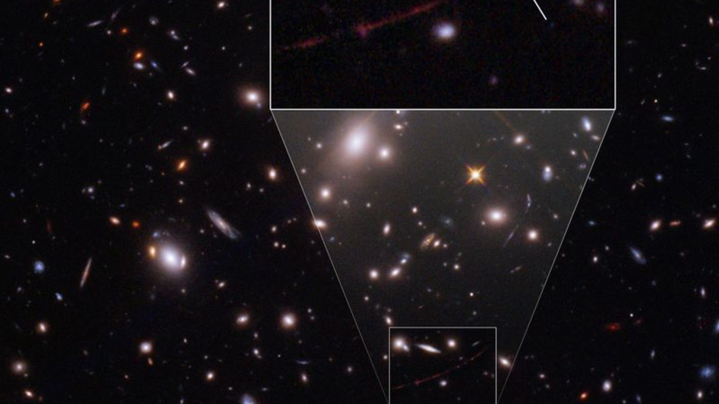 Hubble-Foto des Sterns  "Earendel"