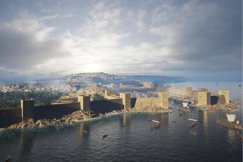 Ebenso wie das Mittelmeer prägt das heiße Klima das Antlitz Karthagos: Anders als in Rom haben die Häuser Flachdächer, auf denen ein Gutteil des Alltagslebens stattfindet