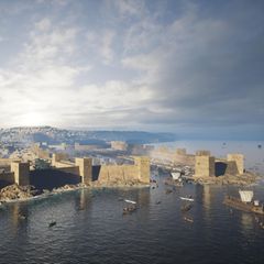 Ebenso wie das Mittelmeer prägt das heiße Klima das Antlitz Karthagos: Anders als in Rom haben die Häuser Flachdächer, auf denen ein Gutteil des Alltagslebens stattfindet