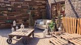 Palettentisch auf der Terrasse