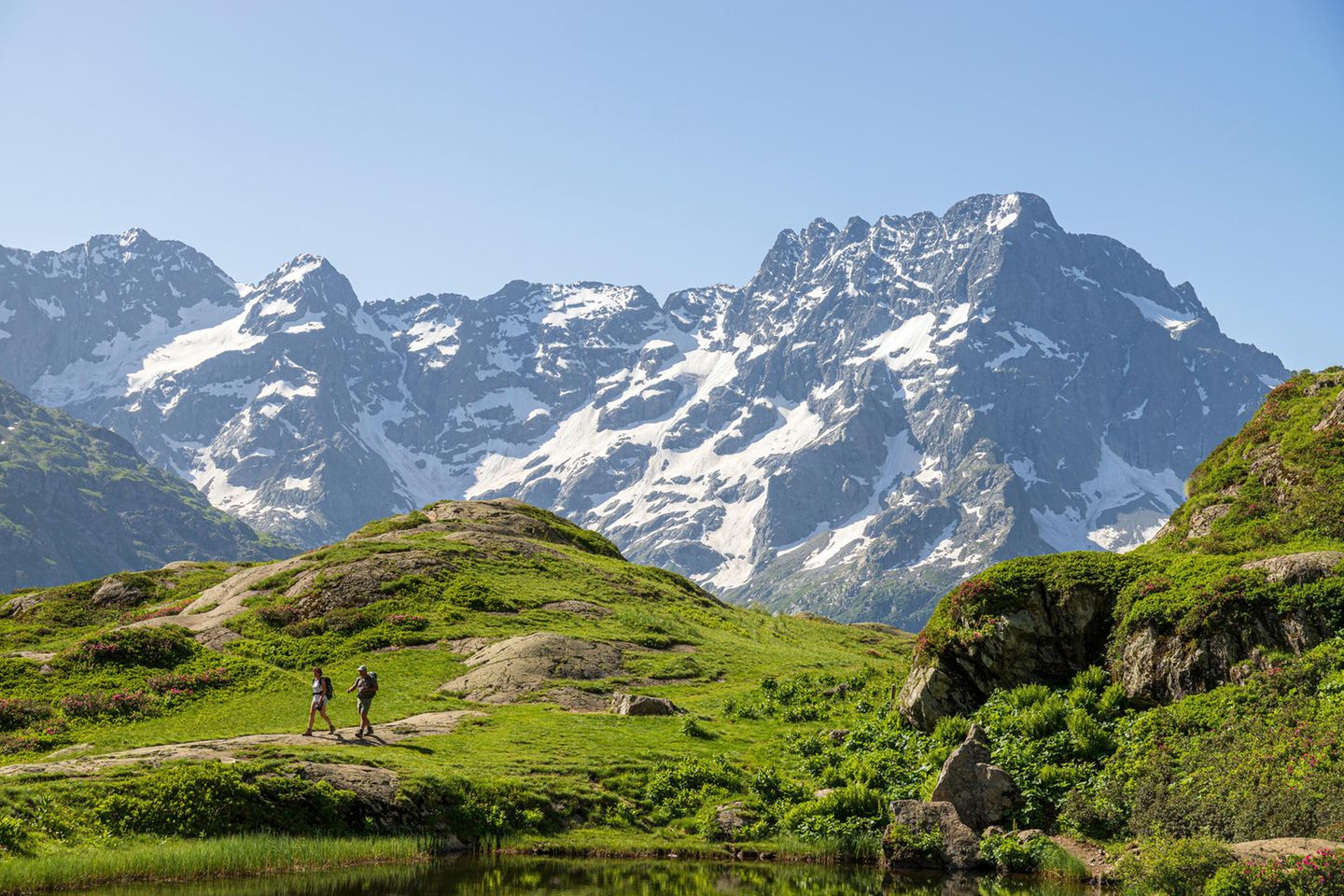 Wanderer im Nationalpark Ecrins