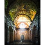 Photo 6: The original church dates back to the 15th century. After many repairs the church got intentionally destroyed to be rebuilt into a new church in the end of the 19th century. Building, decorating and painting took over 50 years. Right after the 2nd World War cracks started to appear in this church. Around the 80's in the 20th century the decision was made to close the church after it had barely been used. In 2009, after a big collection of signatures for saving the church, a project launched to restore it to its former glory. It's still a very long way to go. The last project meeting seems to have taken place in 2013.