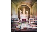 Photo 7: In this picture you see an old and beautiful little chapel with a grave inside, located in Northern Italy. The chapel was surrounded by abandoned buildings that were mostly destroyed. It's a tiny building, compared to the rest of the buildings on site.
