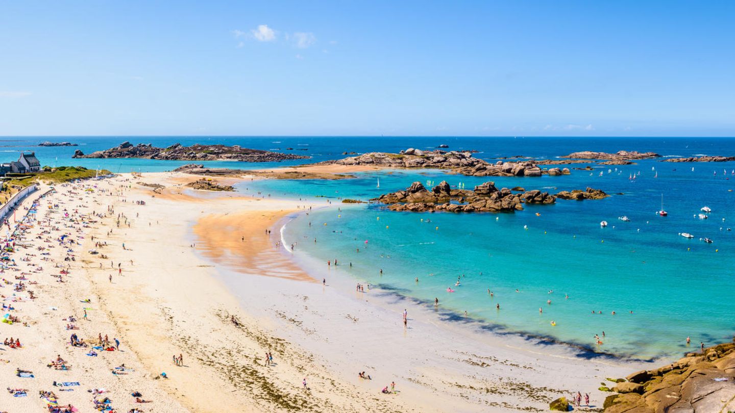 Platz 18: Plage de la Greve Blanche, Frankreich Blick auf den Strand
