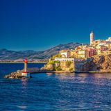 Blick auf die Hafeneinfach von Bastia