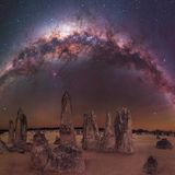 “THE MILKY WAY ARCHING OVER THE PINNACLES DESERT” – TREVOR DOBSON