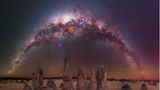 “THE MILKY WAY ARCHING OVER THE PINNACLES DESERT” – TREVOR DOBSON