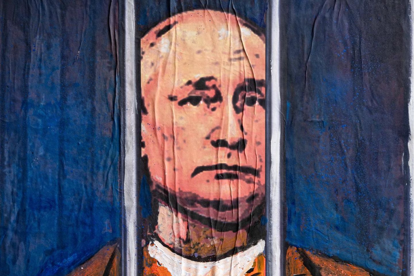 Unabhängig vom Ausgang seines Kriegs in der Ukraine könnte Wladimir Putin im Prozess der Zivilisation als Verlierer zurückbleiben  – als einer, der sein Land womöglich nicht in das Zarenreich seiner Träume, sondern in eine wirtschaftliche, kulturelle und moralische Vorzeit zurückkatapultiert hat           March 28, 2022, Barcelona, Spain: A portrait of Vladimir Putin behind the bars seen in Plaza de Sant Jaume. Vladimir Putin behind bars is represented in the new public graphic collage in Plaza de Sant Jaume by Barcelona-based Italian artist TvBoy. Barcelona Spain - ZUMAs197 20220328_zaa_s197_086 Copyright: xPacoxFreirex
