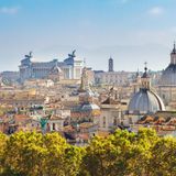 Blick auf die Dächer und Türme von Rom