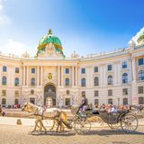 Kutsche vor der Alten Hofburg in Wien, Österreich