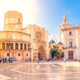 Platz vor der Kathedrale von Valencia, Spanien