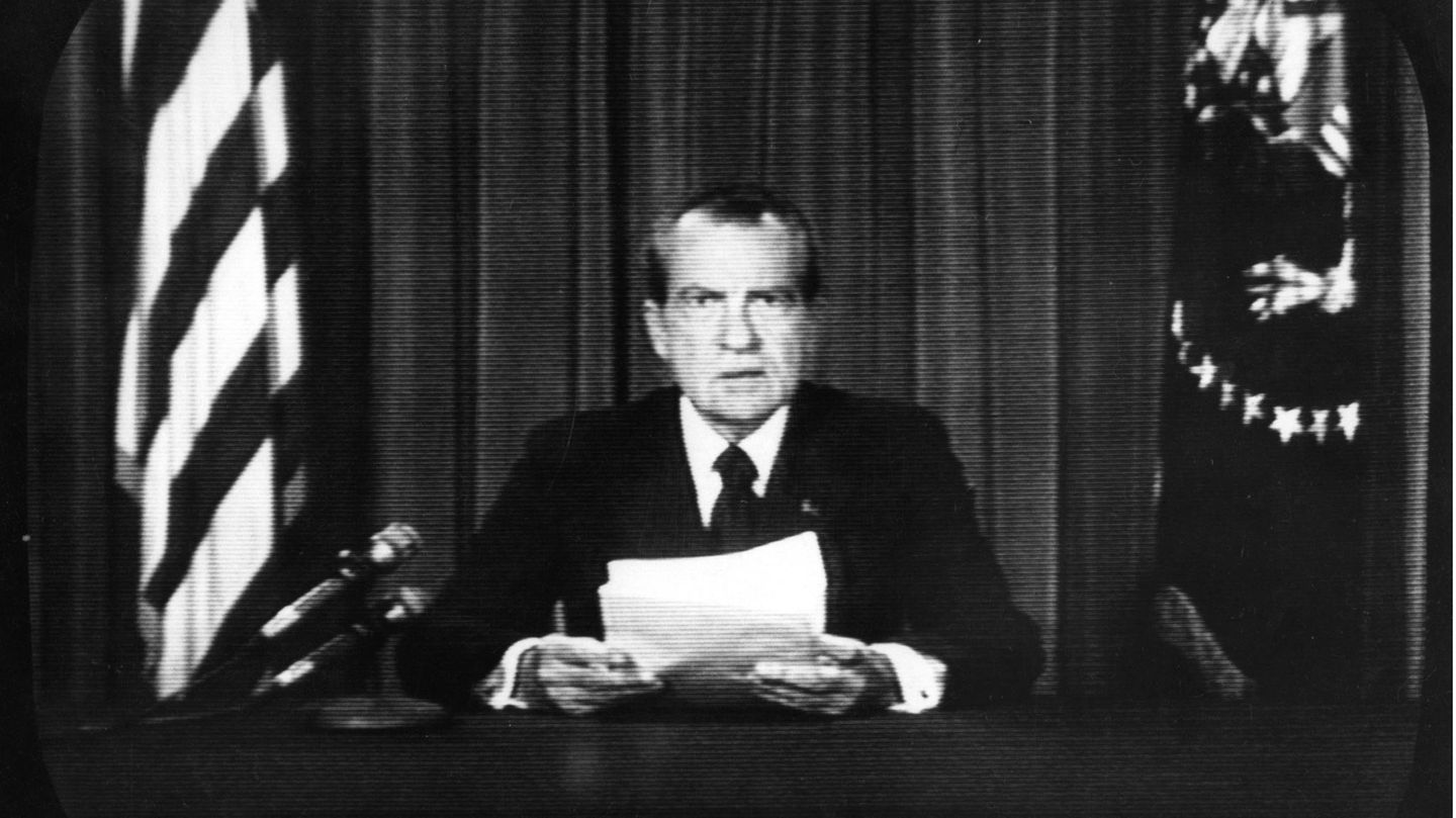 Ansprache an die Nation: Am 8. August 1974 gibt Richard Nixon seinen Rücktritt bekannt