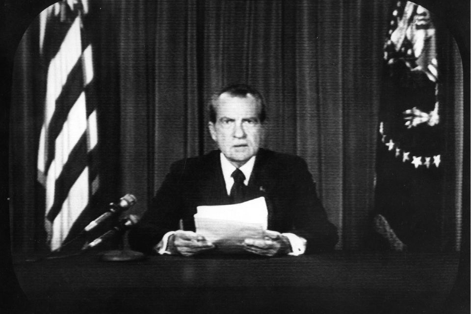Ansprache an die Nation: Am 8. August 1974 gibt Richard Nixon seinen Rücktritt bekannt