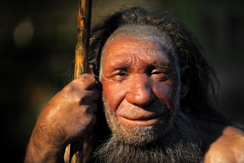 Nachbildung eines Neandertalers