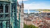 Blick auf Genf von der Kathedrale Saint-Pierre