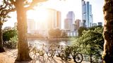 Fahrräder im Finanz-Distrikt von Frankfurt