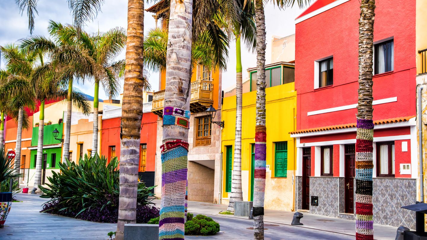 Bunte Häuser in Puerto de la Cruz auf Teneriffa