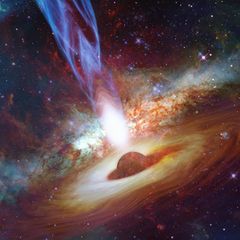 Quasar mit Jets in den Tiefen des Weltraums