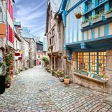 Stadt in der Altstadt von Dinan, Frankreich