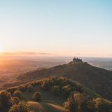 Burg Hohenzollern im Sonnenuntergang, Schwäbische Alb