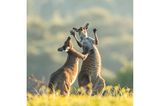 "Etwas nach rechts unten. Ja das ist es. Ooh, das ist besser!", scheint das Westliches Graues Riesenkänguru zu rufen. Lea Scaddan fotografierte diese Szene in Perth, Australia