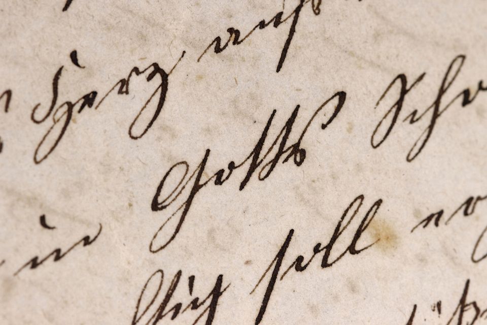 Sütterlin, Schrift auf Briefpapier